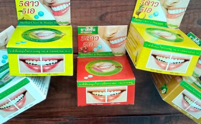 Izbjeljujuće, biljne, crne paste za zube iz Tajlanda: kako koristiti, raspon, značajke