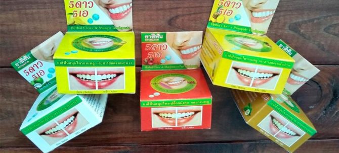 Zubní pasty z Thajska